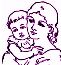 Рисунок: мама с малышом