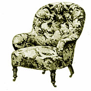 Модерн: Мягкое кресло, обитое кретоном